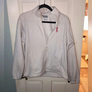Womens Columbia fleece jacket breast cancer awareness
